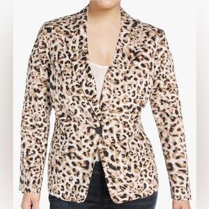 Calvin Klein Leopard Print Blazer size 8